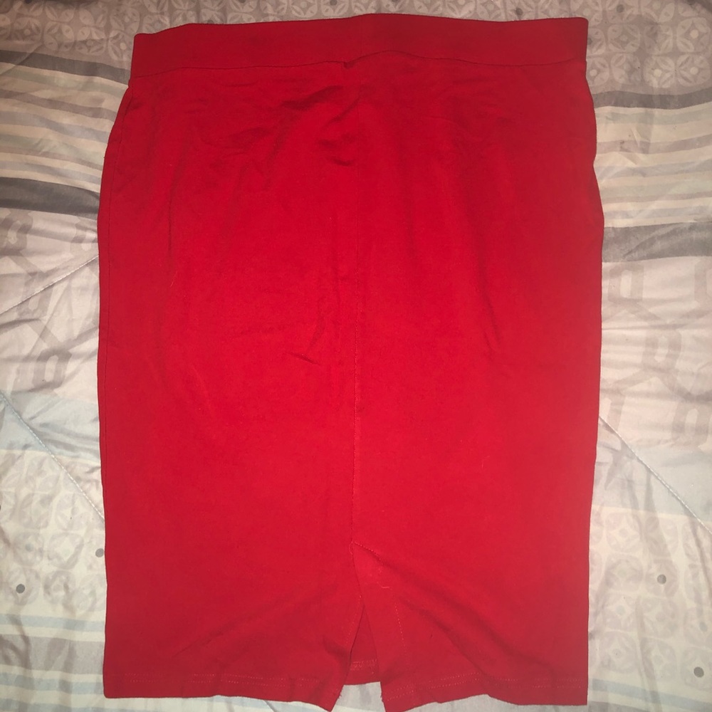 Red pencil skirt